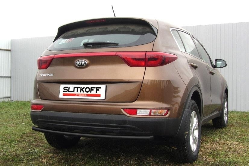 Slitkoff KSP16-009B защита заднего бампера d42 черная KIA Sportage (2016)