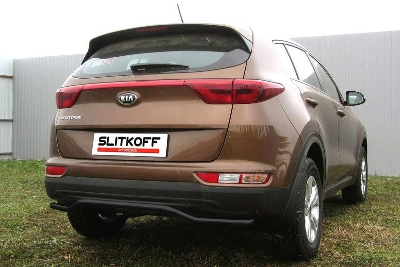 Slitkoff KSP16-010B защита заднего бампера d42 "волна" черная KIA Sportage (2016)
