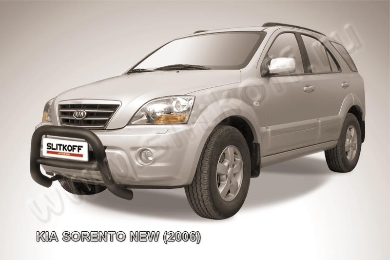 Slitkoff KSR002B кенгурятник d76 низкий черный KIA Sorento New (2006)