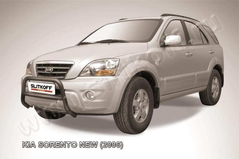 Slitkoff KSR004B кенгурятник d57 низкий черный KIA Sorento New (2006)