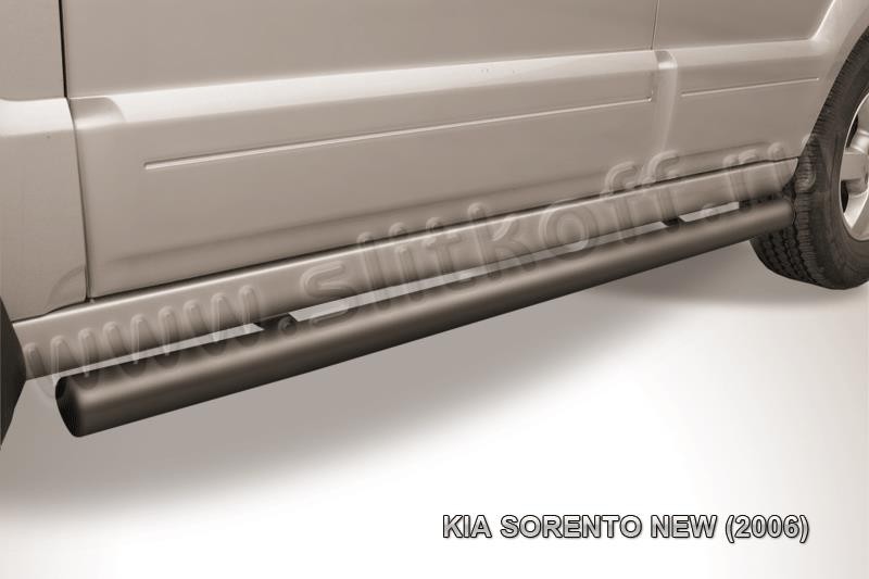 Slitkoff KSR007B защита порогов d76 труба черная KIA Sorento New (2006)