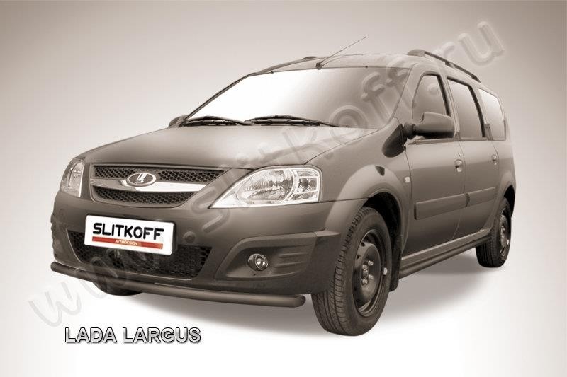 Slitkoff LadLar001B защита переднего бампера d42 черная Lada Largus