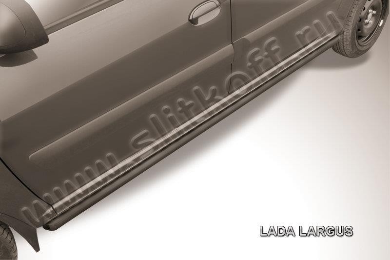 Slitkoff LadLar002B защита порогов d42 труба черная Lada Largus