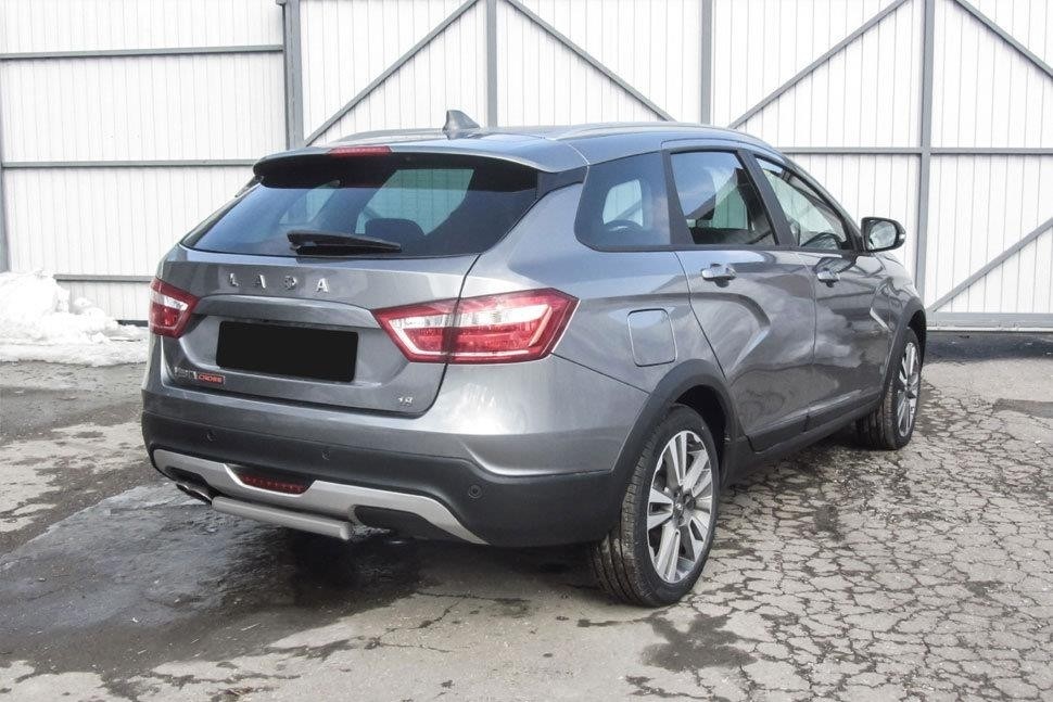 Slitkoff LadVSWCR06S защита заднего бампера d42 короткая серебристая Lada Vesta SW Cross