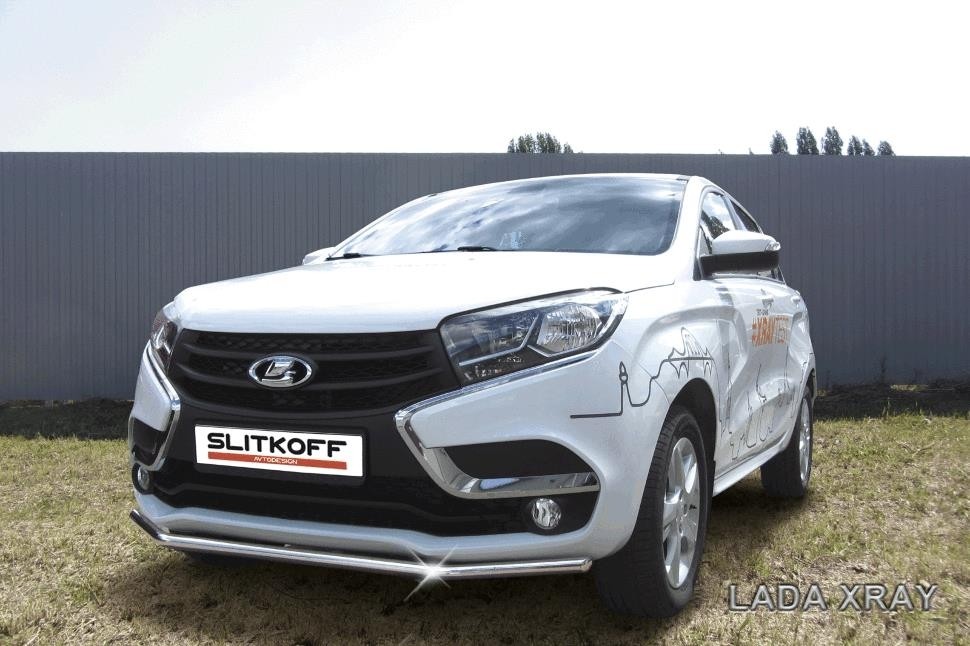 Slitkoff LadXR006 защита переднего бампера d42 Lada XRay