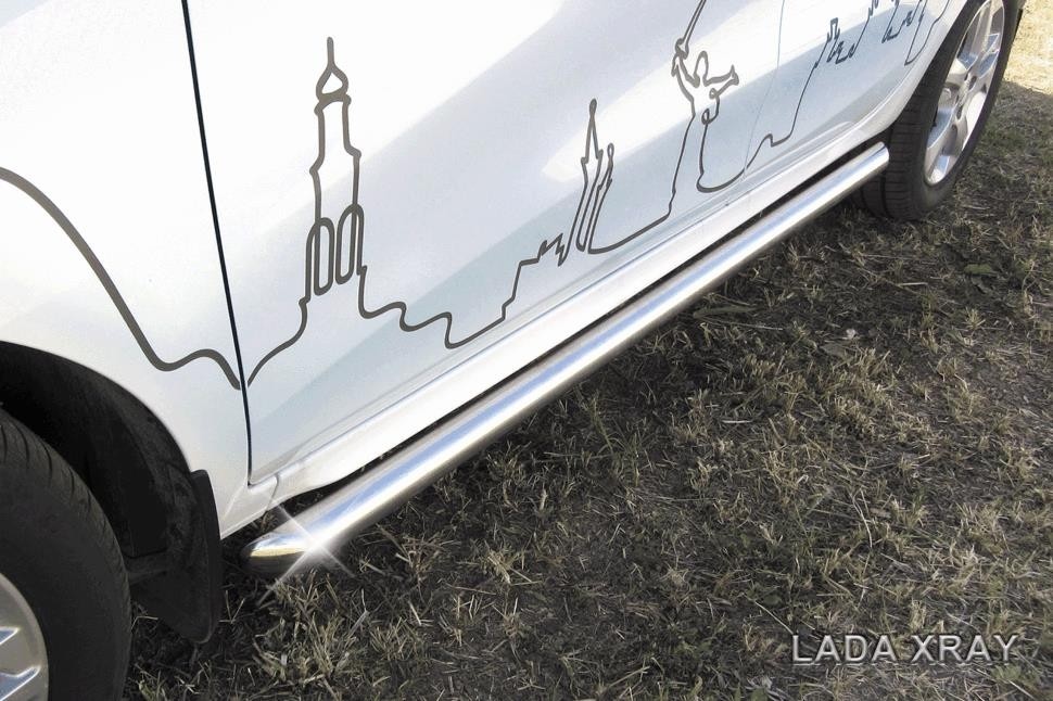 Slitkoff LadXR008 защита штатных порогов d57 труба Lada XRay