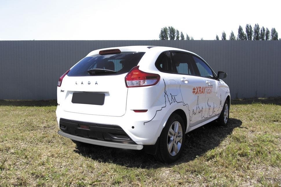 Slitkoff LadXR012S защита заднего бампера d57 серебристая Lada XRay