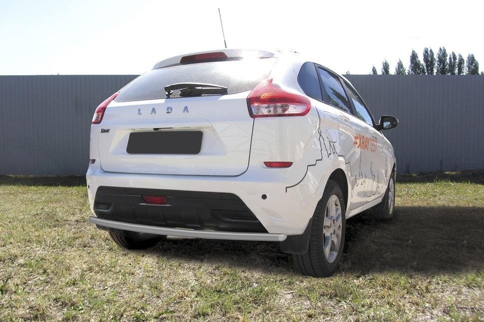 Slitkoff LadXR014S защита заднего бампера d42 серебристая Lada XRay