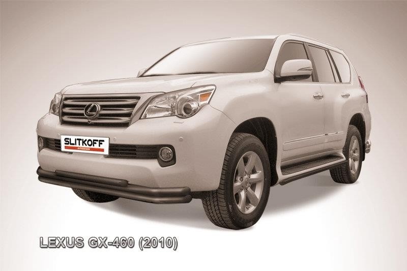 Slitkoff LGX011B защита переднего бампера d57+ d57+ d42 тройная черная Lexus GX460 (2010)