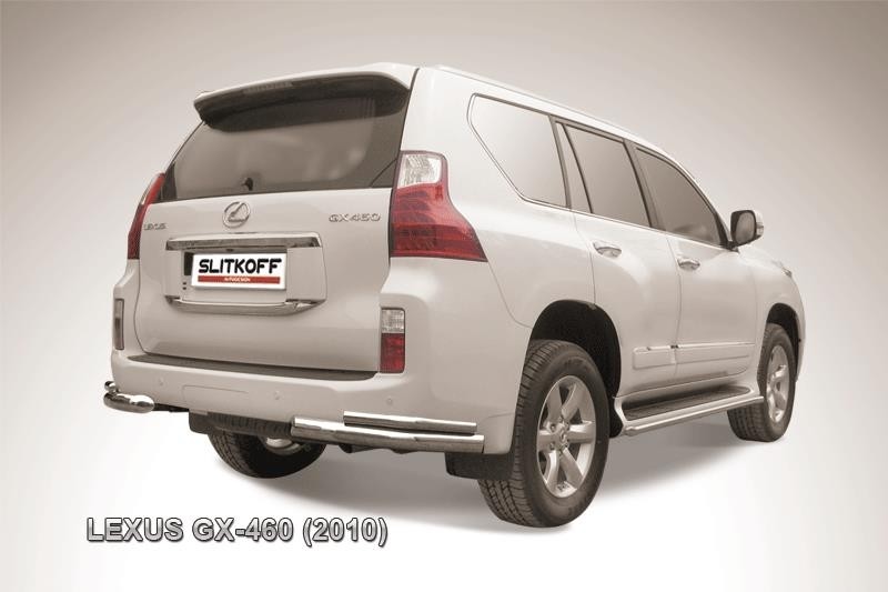 Slitkoff LGX016 защита заднего бампера уголки d76+ d42 двойные Lexus GX460 (2010)
