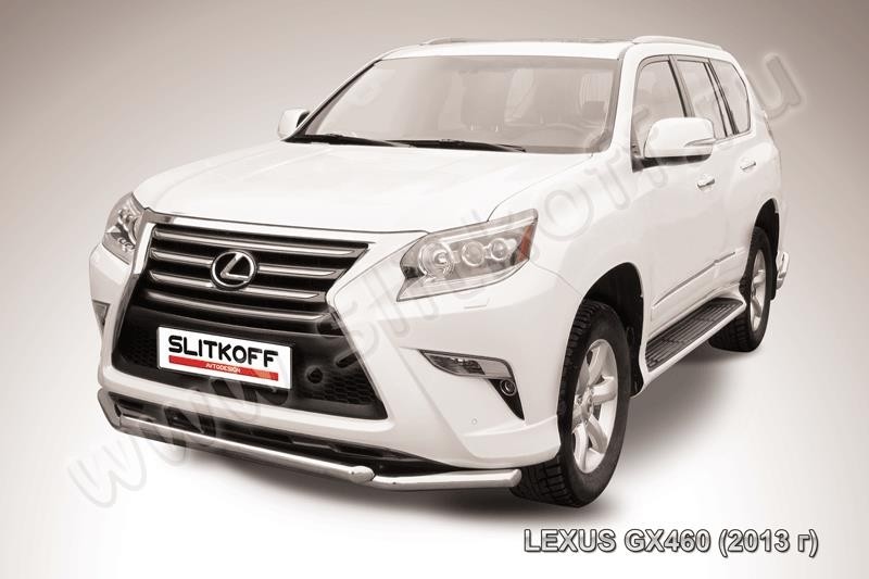 Slitkoff LGX13-005 защита переднего бампера d57+ d57 двойная Lexus GX460 (2013)