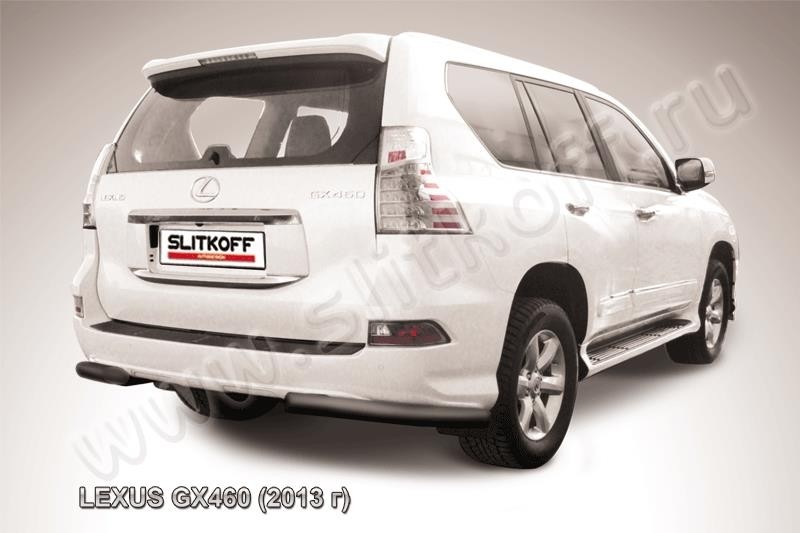 Slitkoff LGX13-012B защита заднего бампера уголки d76 черные Lexus GX460 (2013)