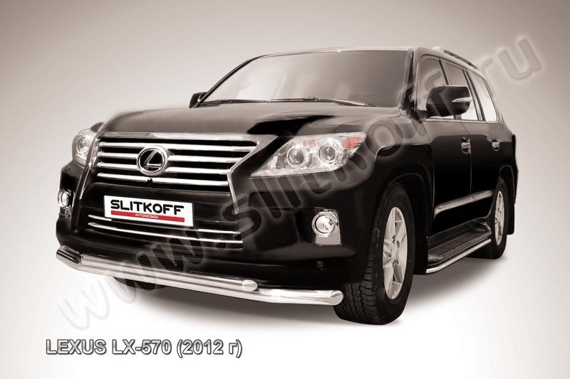 Slitkoff LLX570-12-006 защита переднего бампера d76+ d57 двойная Lexus LX-570
