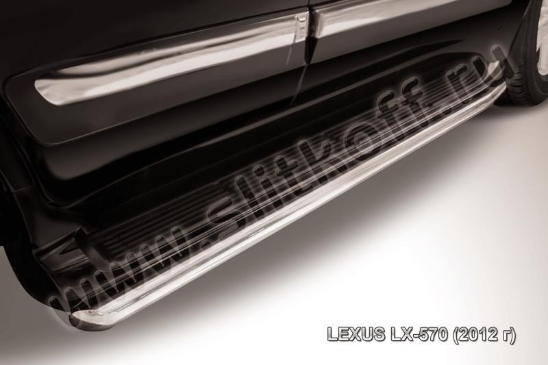 Slitkoff LLX570-12-007 защита штатного порога d57 Lexus LX-570
