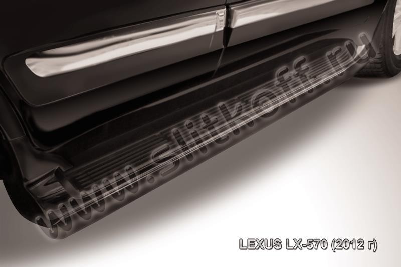 Slitkoff LLX570-12-008B защита штатного порога d42 черная Lexus LX-570
