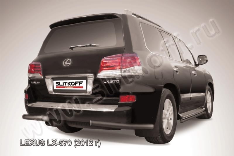 Slitkoff LLX570-12-014B защита заднего бампера уголки d76 черные Lexus LX-570