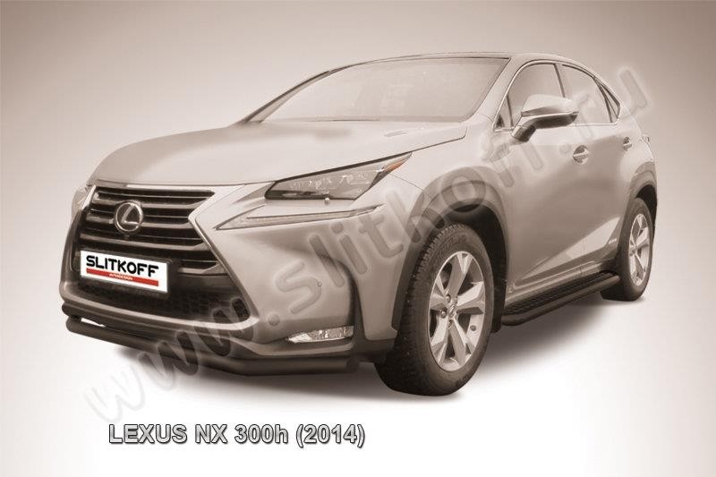 Slitkoff LNX003B защита переднего бампера d57 черная Lexus NX 300h