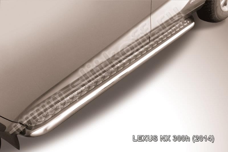 Slitkoff LNX008 защита порогов d57 с листом усиленная Lexus NX 300h