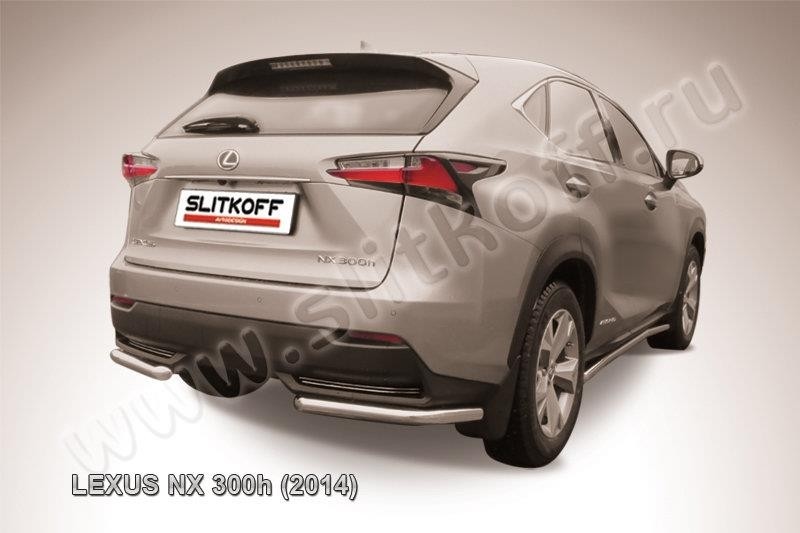 Slitkoff LNX013 защита заднего бампера уголки d57 Lexus NX 300h