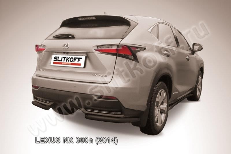 Slitkoff LNX013B защита заднего бампера уголки d57 черные Lexus NX 300h