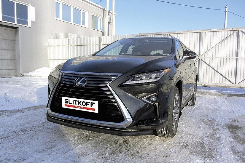 Slitkoff LRX15-002B защита переднего бампера d57 черная Lexus RX350 (2015)