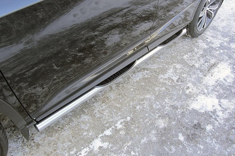 Slitkoff LRX15-004 защита порогов d76 труба с проступями Lexus RX350 (2015)