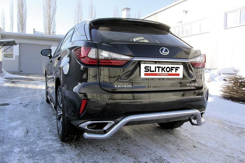 Slitkoff LRX15-006 защита заднего бампера d57 "волна" Lexus RX350 (2015)