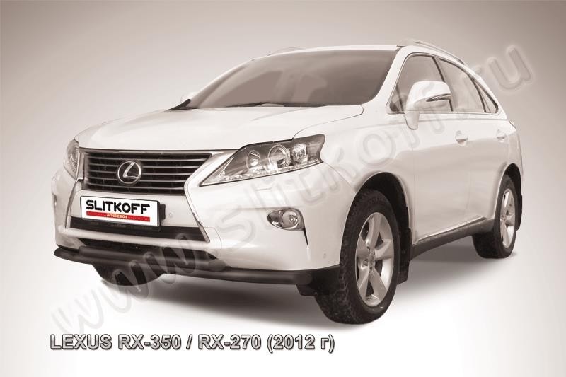 Slitkoff LRX35-12.003B защита переднего бампера d57+ d57 двойная черная Lexus RX350/RX270 (2012)