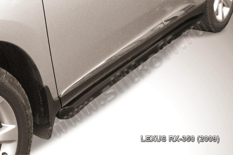 Slitkoff LRX35011B защита порогов d76 труба с гибами черная Lexus RX350 (2009)