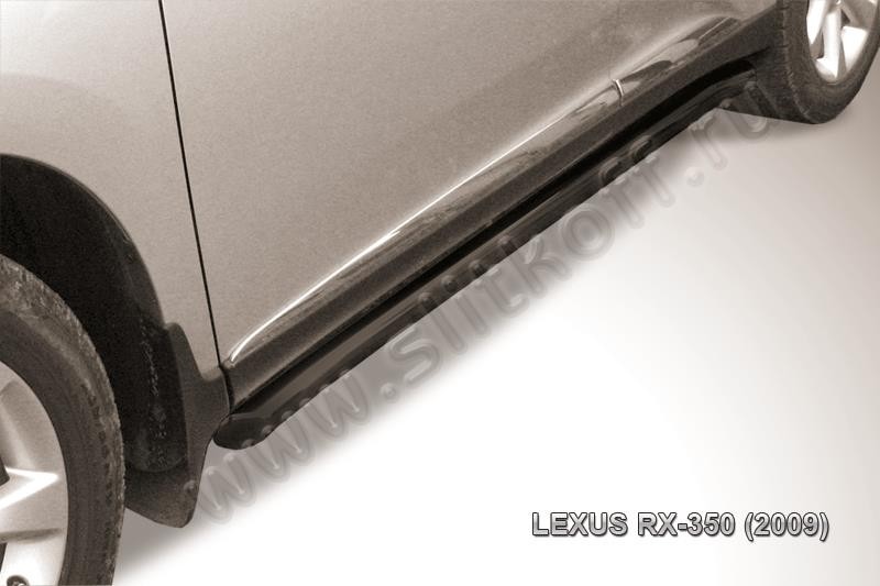 Slitkoff LRX35012B защита порогов d57 труба с гибами черная Lexus RX350 (2009)