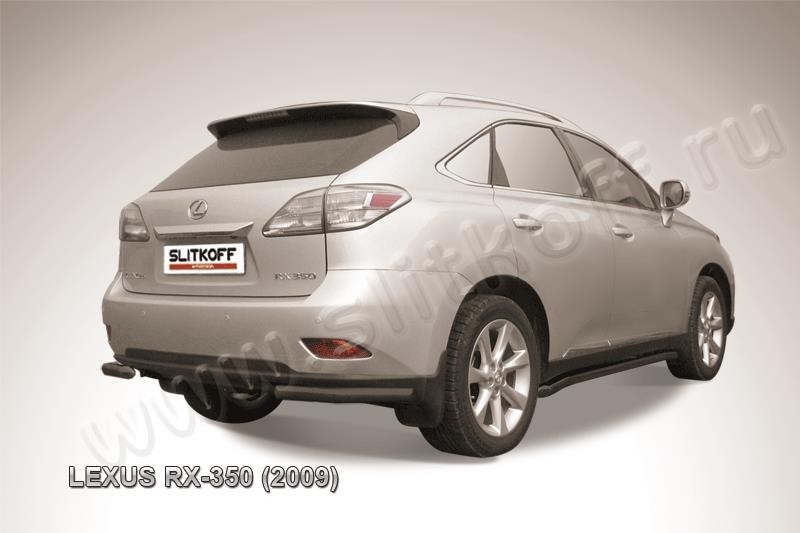 Slitkoff LRX35018B защита заднего бампера уголки d57 черные Lexus RX350 (2009)