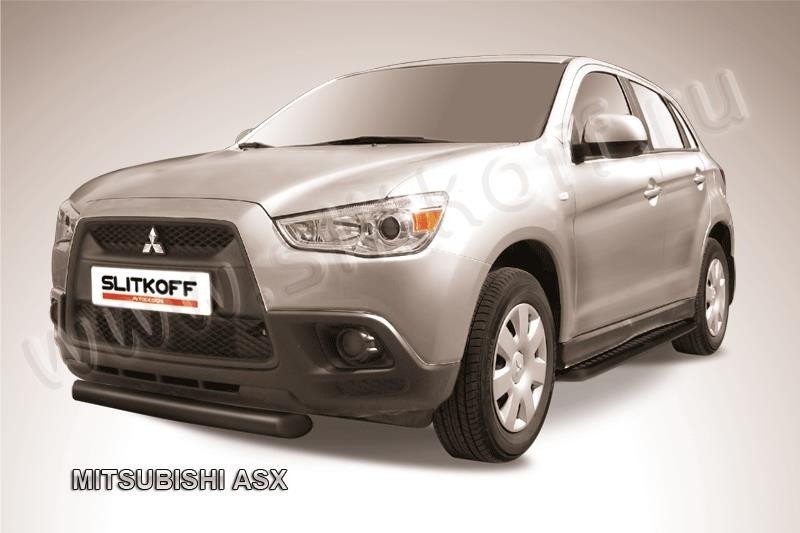 Slitkoff MAS005B защита переднего бампера d76 короткая черная Mitsubishi ASX