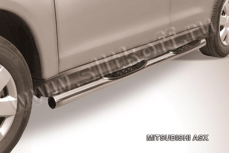 Slitkoff MAS007 защита порогов d76 с проступями Mitsubishi ASX