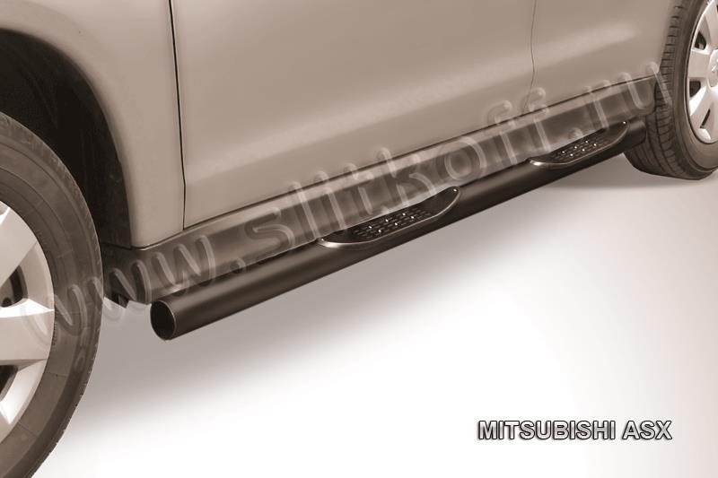 Slitkoff MAS007B защита порогов d76 с проступями черная Mitsubishi ASX