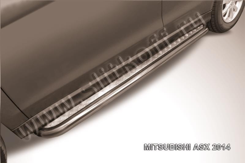 Slitkoff MAS14-011 защита порогов d42 с листом усиленная Mitsubishi ASX (2014)