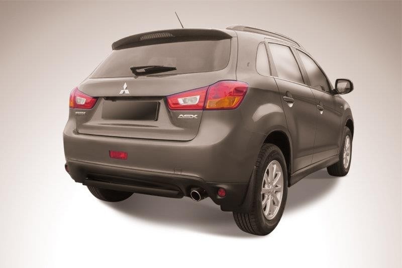 Slitkoff MAS14-014B защита заднего бампера d57 короткая черная Mitsubishi ASX (2014)