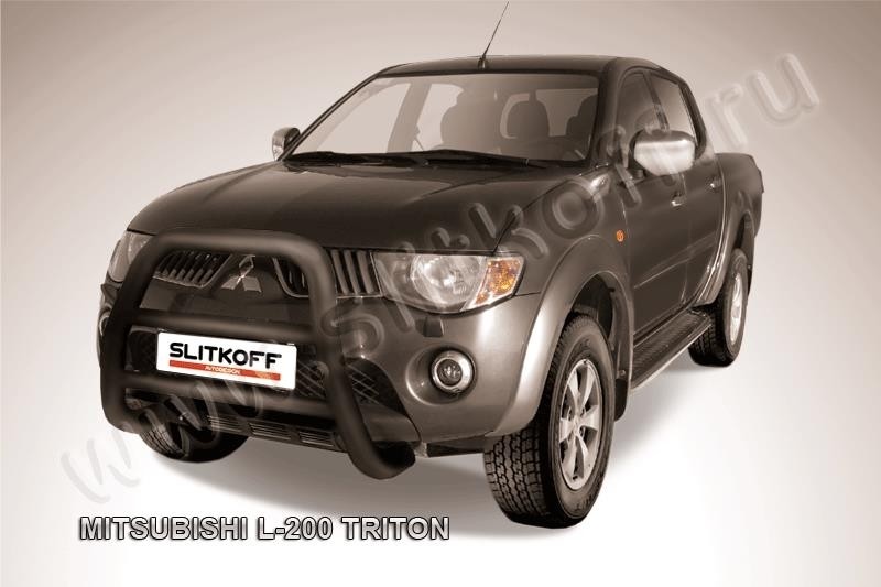 Slitkoff ML002B кенгурятник d76 высокий черный Mitsubishi L-200 Triton