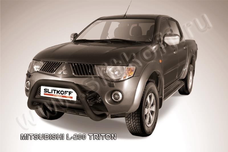 Slitkoff ML004B кенгурятник d76 низкий черный Mitsubishi L-200 Triton