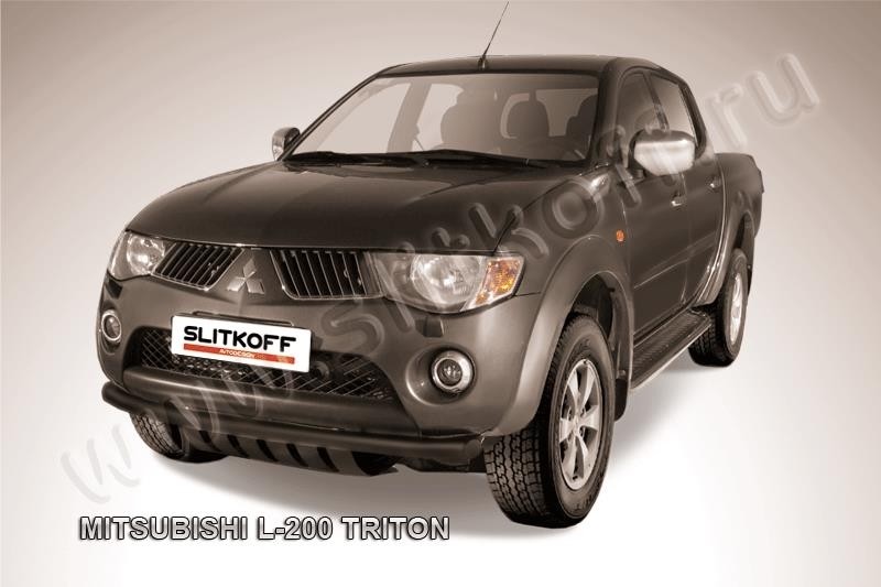 Slitkoff ML010B защита переднего бампера d57 черная Mitsubishi L-200 Triton