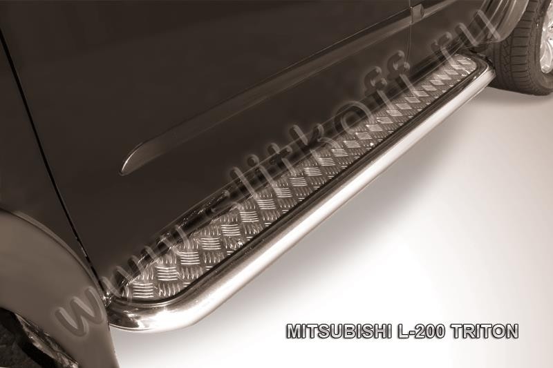 Slitkoff ML013 защита порогов d57 с листом усиленная Mitsubishi L-200 Triton