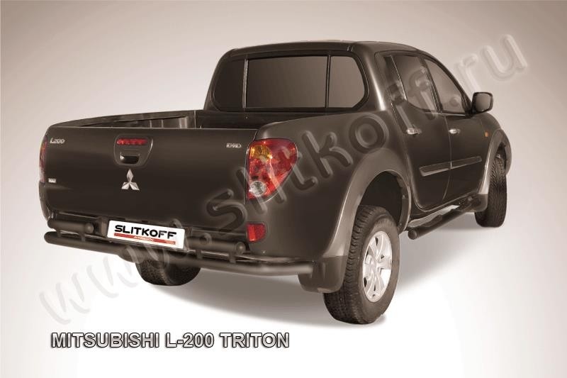 Slitkoff ML014B защита заднего бампера d57 черная Mitsubishi L-200 Triton