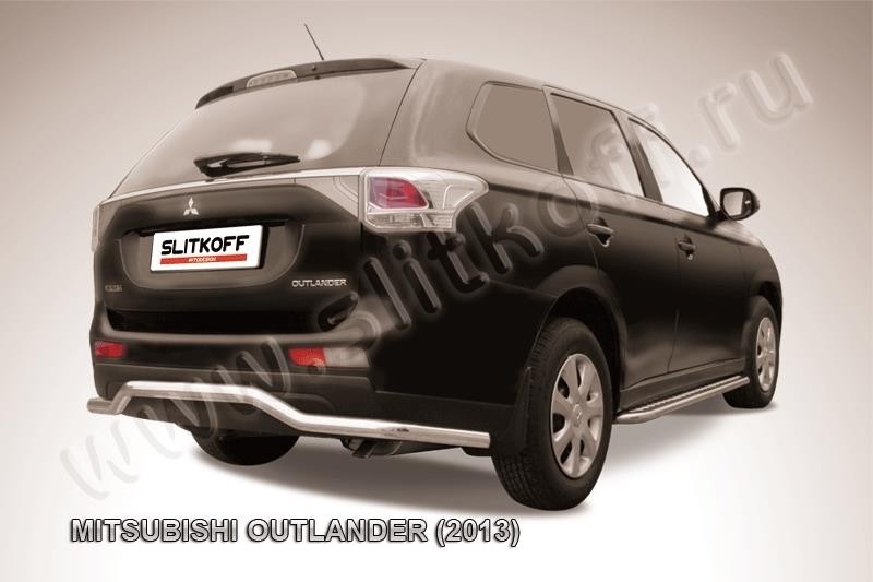Slitkoff MOUT13-009 защита заднего бампера d57 "волна" длинная Mitsubishi Outlander (2013)