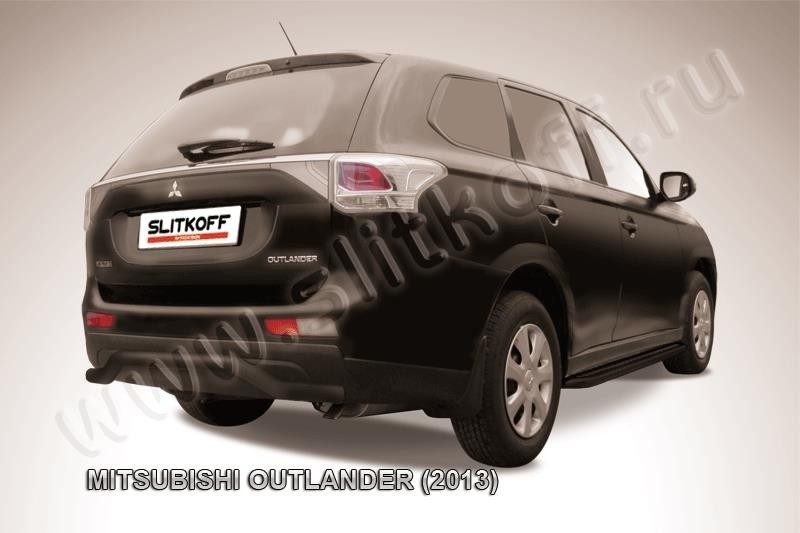 Slitkoff MOUT13-010B защита заднего бампера d57 "волна" черная Mitsubishi Outlander (2013)