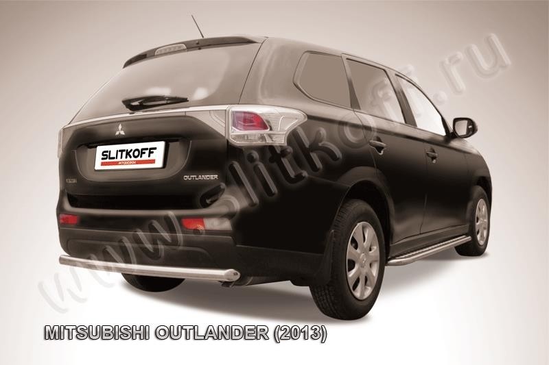 Slitkoff MOUT13-011 защита заднего бампера d57 короткая Mitsubishi Outlander (2013)
