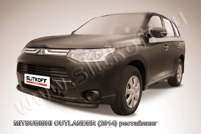 Slitkoff MOUT14-003B защита переднего бампера d57 черная Mitsubishi Outlander (2014)