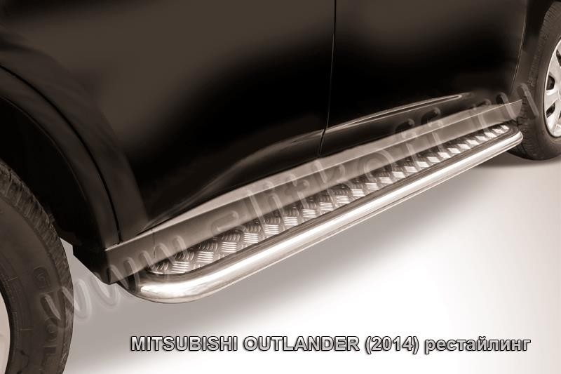 Slitkoff MOUT14-004 защита переднего бампера d57 короткая Mitsubishi Outlander (2014)