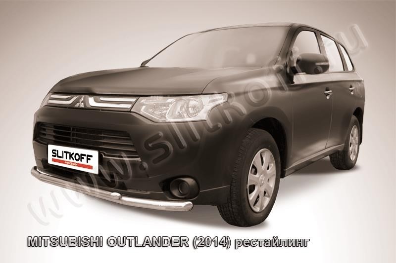 Slitkoff MOUT14-006 защита порогов d76 труба Mitsubishi Outlander (2014)