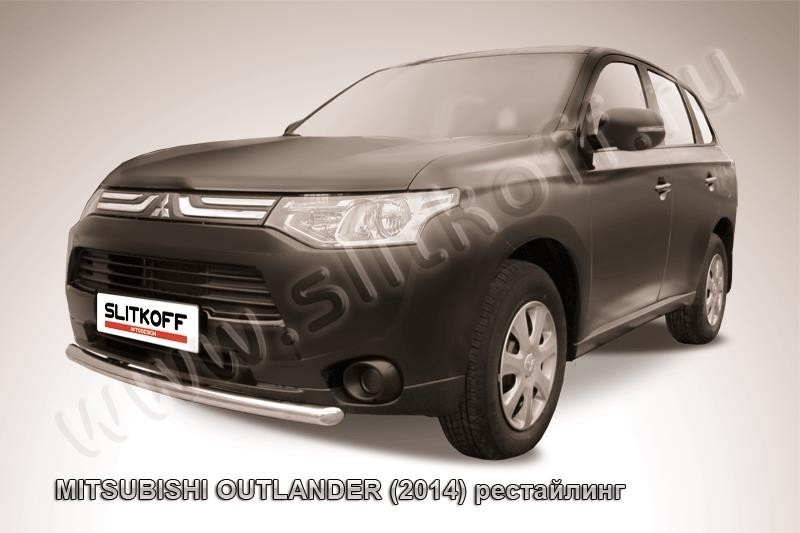 Slitkoff MOUT14-008 защита порогов d42 с листом усиленная Mitsubishi Outlander (2014)
