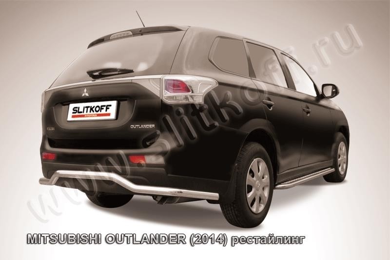 Slitkoff MOUT14-009 защита заднего бампера d57 "волна" длинная Mitsubishi Outlander (2014)
