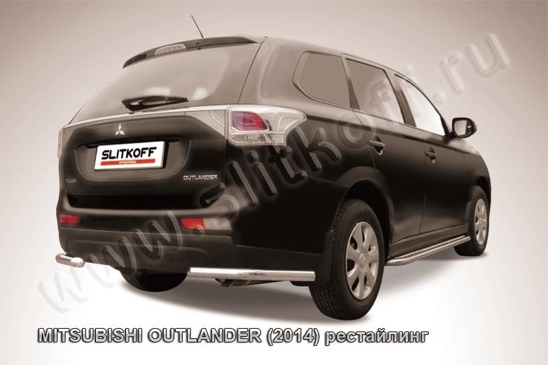 Slitkoff MOUT14-012 защита заднего бампера уголки d57 Mitsubishi Outlander (2014)